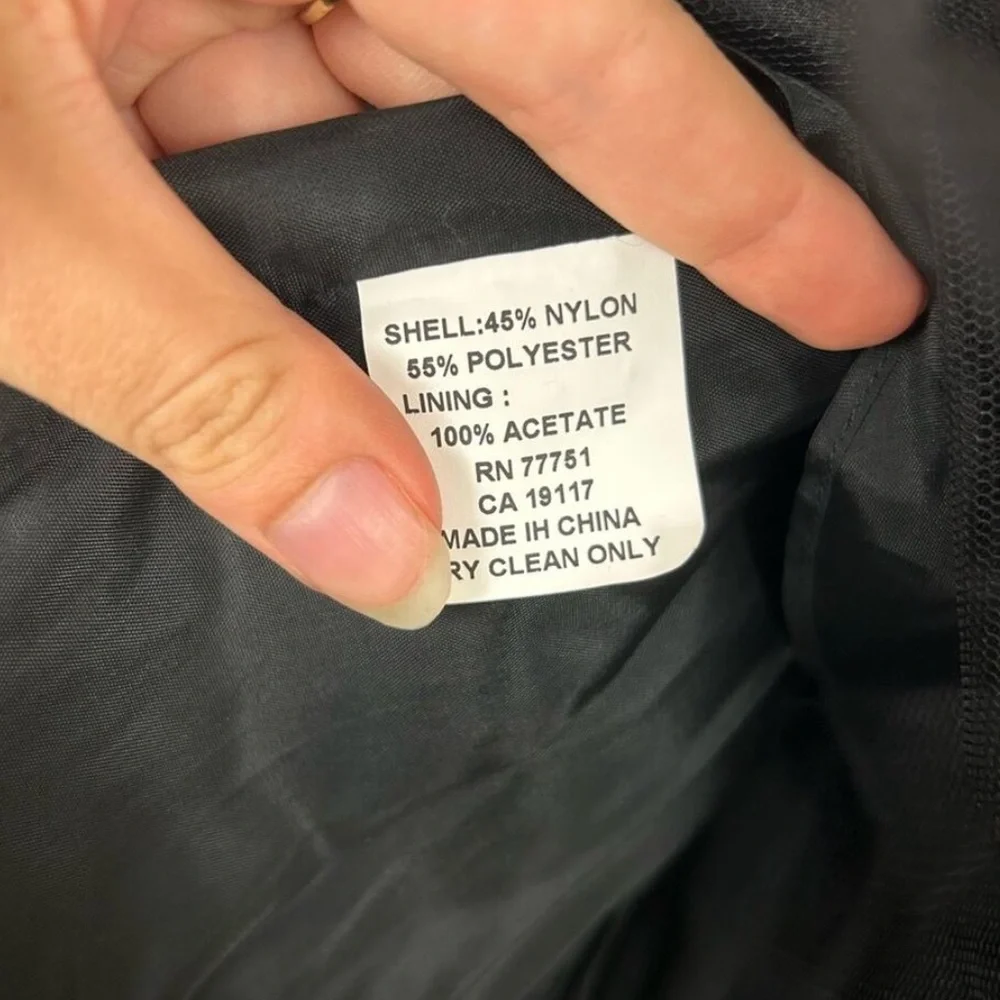 Rare Vintage Betsey Johnson Strapless Gray w/Black Velvet Trim Witchy Goth Dress - Picture 15 of 15